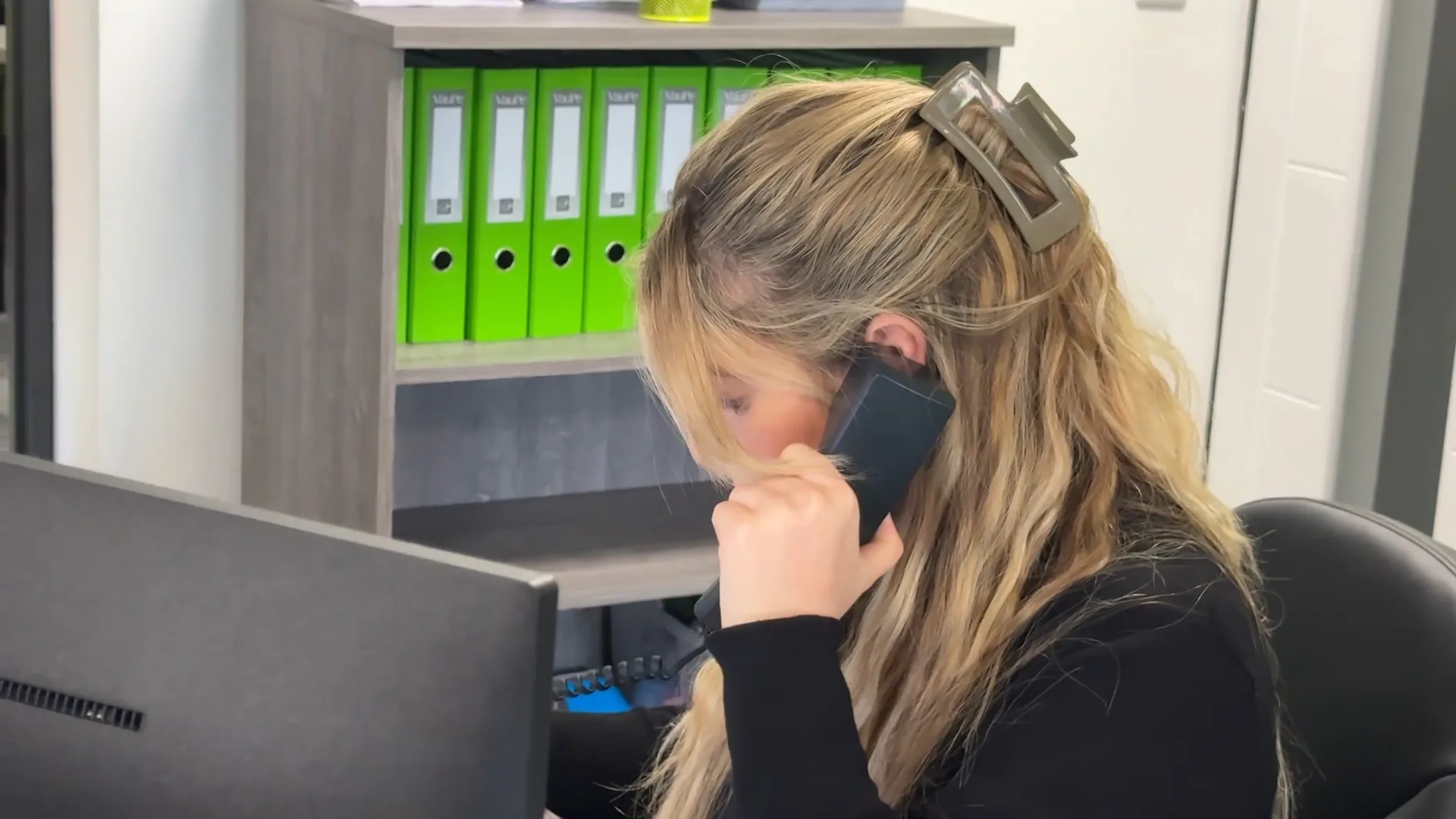 Shropshire Green Energy Centre - Staff member on the phone